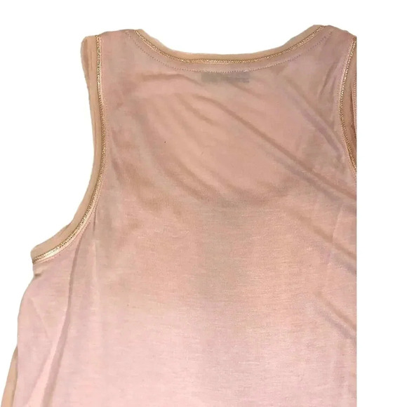 REISS Sleeveless Silk Top Blouse Light Pink with Gold Lurex Trim Size Small - Picture 8 of 8